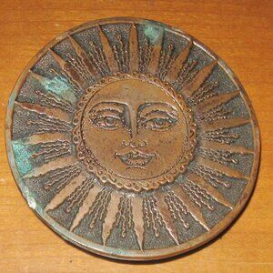 Vintage Sexy Celestial Sun Belt Buckle Dezy Denver Solid Brass Belt Buckle 1975